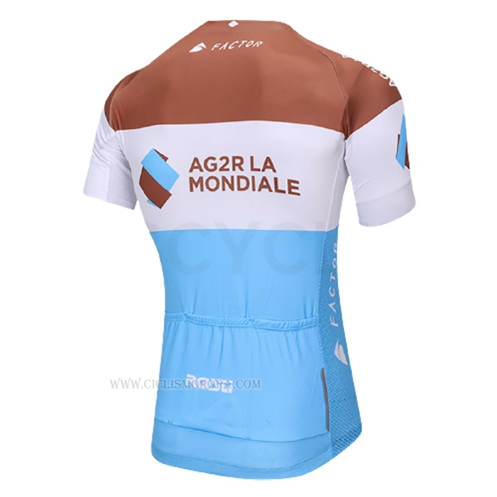 2018 Ropa Ciclismo Ag2rla Azul Blanco Mangas Corta y Culotte Corto